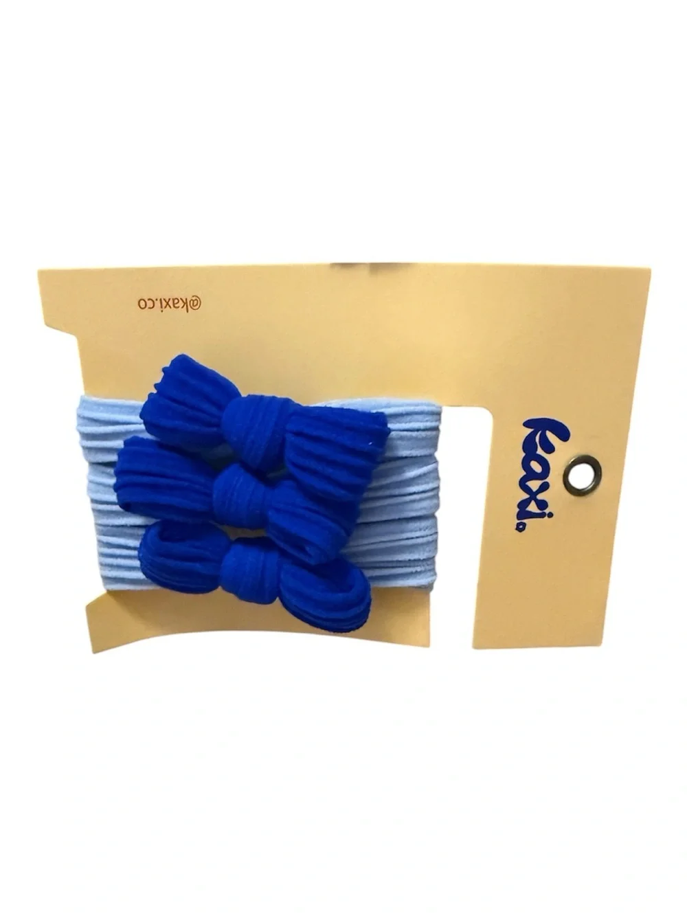 Blue Bow Elastic Hair Bands for Kids - Set of 3
